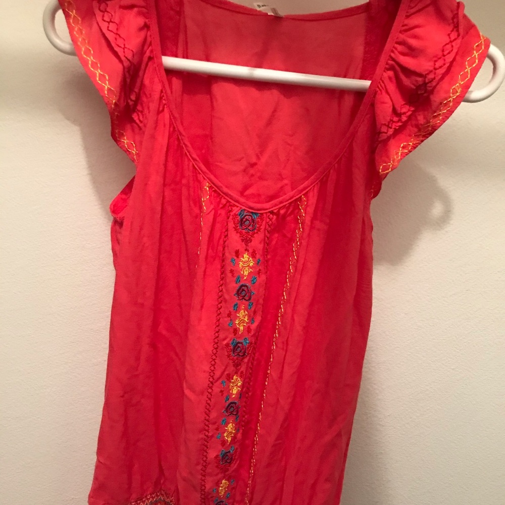 Floral ruffle shirt